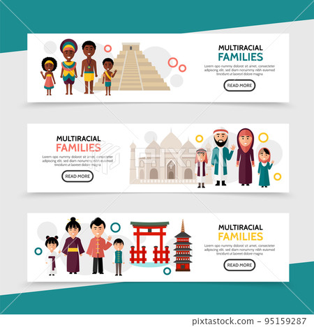 Flat Multiracial People Horizontal Banners Flat Multiracial People Horizontal Banners 95159287