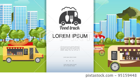 Flat Street Food Colorful Template Flat Street Food Colorful Template 95159448