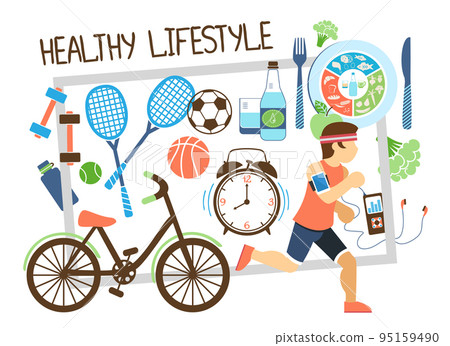 Flat Active Lifestyle Composition 95159490