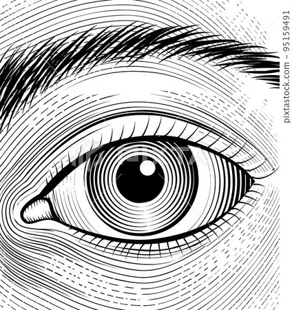 Engraving human eye 95159491