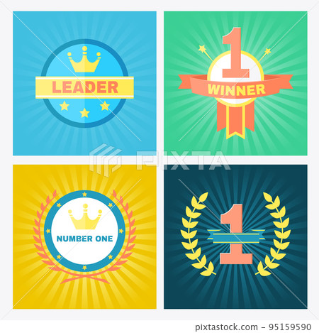 Flat vector winner emblems 95159590