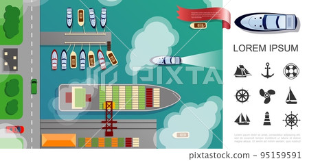 Flat Seaport Top View Concept Flat Seaport Top View Concept 95159591