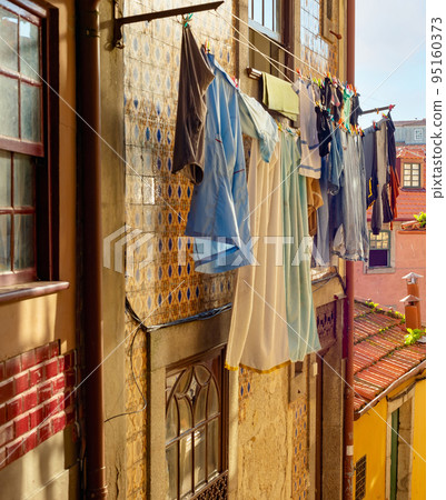 Clothes drying Porto street Portugal Clothes drying Porto street Portugal 95160373