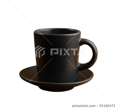 Black Coffee Cup Isolated on White with Clipping Path Black Coffee Cup Isolated on White with Clipping Path 95160473