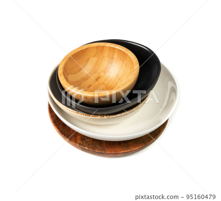 Various Bowl Stack Isolated Various Bowl Stack Isolated 95160479