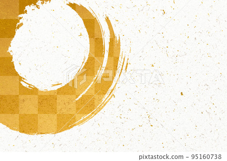 Illustration material background Japanese style Japanese pattern brush calligraphy image background texture white white background white background gold leaf 95160738
