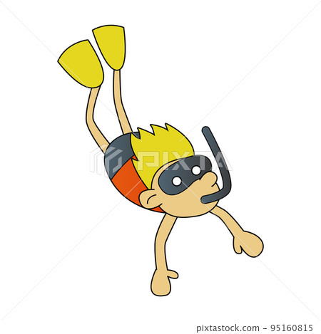 cute of diver on cartoon version 95160815