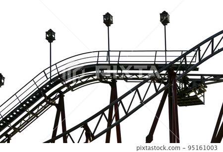Attraction roller-coaster (switchback) isolated, on a white background 95161003