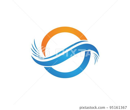 Water wave logo Template 95161367