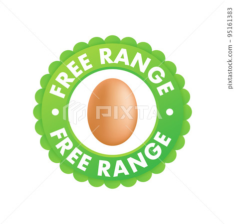 Free range eggs label icon. Farm fresh product. Vector stock illustration. 95161383