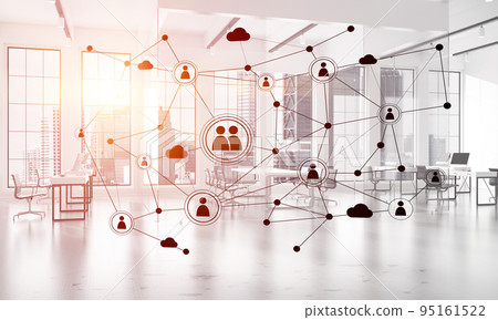 Networking and wireless connection as concept for effective modern business Networking and wireless connection as concept for effective modern business 95161522