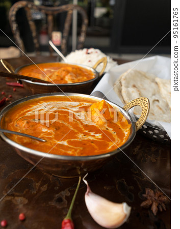 Butter Paneer Masala, Cottage Cheese Curry, Chicken Korma, Traditional Indian Food 95161765