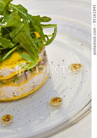 Creative dish in the kitchen of a restaurant 95161945