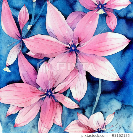 forget me not. watercolor floral background. small flowers on blue background forget me not. watercolor floral background. small flowers on blue background 95162125