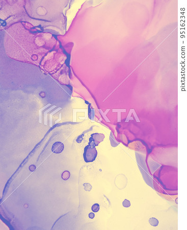 Wedding Card Design. Yellow Pastel Fluid Water. 95162348