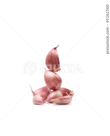 Garlic Cloves Pile Isolated with Clipping Path on White Garlic Cloves Pile Isolated with Clipping Path on White 95162560