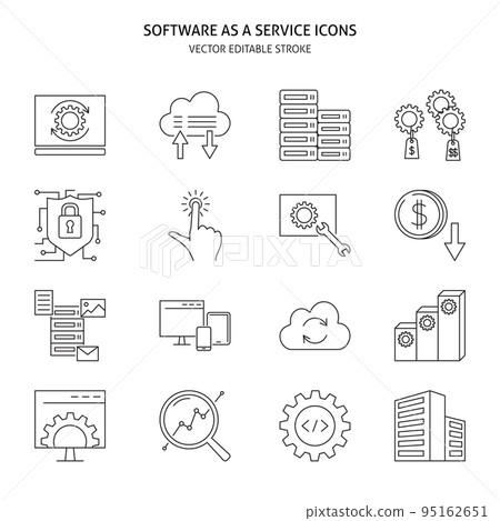 Software as a service icon set Software as a service icon set 95162651