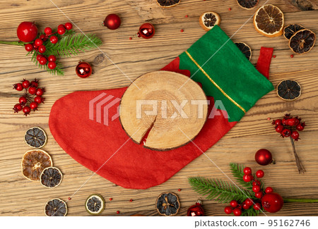 Christmas Dinner Table Setting, Xmas Mockup Flat Lay 95162746