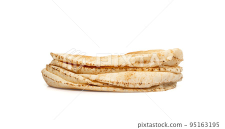 Wheaten Pita Flat Bread Stack Isolated, Flatbread, Chapati, Naan, Tortilla on White Background Wheaten Pita Flat Bread Stack Isolated, Flatbread, Chapati, Naan, Tortilla on White Background 95163195