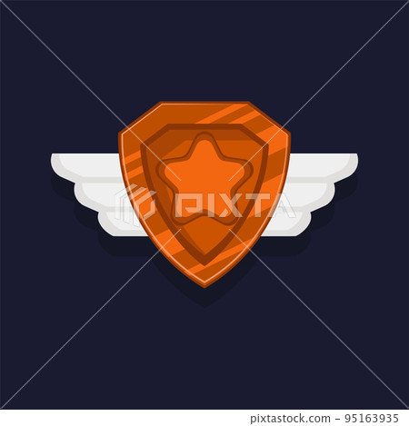 Game achievement badge or rank icon cartoon. Bronze award or medal reward. Level up coin with star and element for ui asset. Trophy symbol vector illustration Game achievement badge or rank icon cartoon. Bronze award or medal reward. Level up coin with star and element for ui asset. Trophy symbol vector illustration 95163935