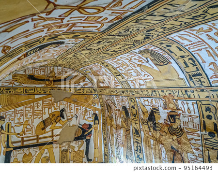 Ruins of ancient Deir el-Medina, one of the group of Theban necropolises Ruins of ancient Deir el-Medina, one of the group of Theban necropolises 95164493