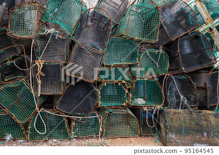 fishing with traps in Asturias Spain, capture of octopus and shellfish fishing with traps in Asturias Spain, capture of octopus and shellfish 95164545
