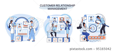 CRM metaphor. Customer Relationship Management. Application software for service organization CRM metaphor. Customer Relationship Management. Application software for service organization 95165042