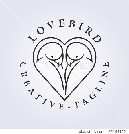 lovebird head posing a love concept in love frame or badge for logo icon vector illustration design lovebird head posing a love concept in love frame or badge for logo icon vector illustration design 95165152
