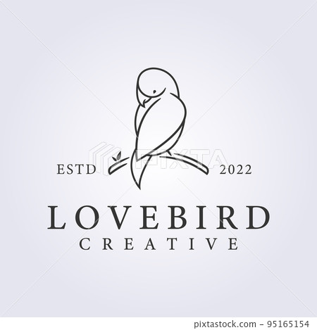simple lovebird line art logo vector illustration design 95165154