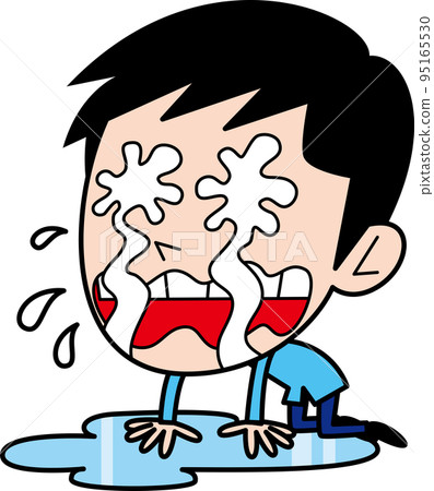 A man who crawls on all fours and sheds tears 95165530