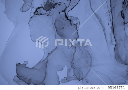 Ink Colours Mix. Art Wave Background. Indigo 95165751