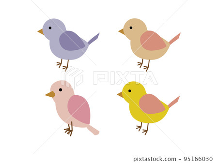 Illustration set of colorful and cute little birds Illustration set of colorful and cute little birds 95166030