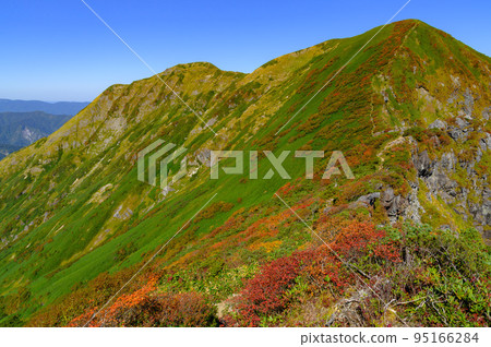 通往一倉山的山脊線,秋天的谷川山脈(從谷川山附近) 通往一倉山的山脊線,秋天的谷川山脈(從谷川山附近) 95166284