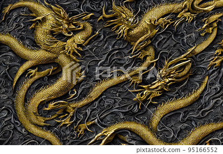Luxury black and gold background. Abstract. Dragon skin. 3D illustration Luxury black and gold background. Abstract. Dragon skin. 3D illustration 95166552