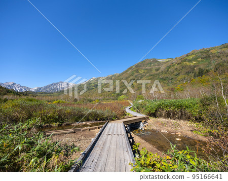Tsugaike Nature Park where autumn colors have begun 95166641