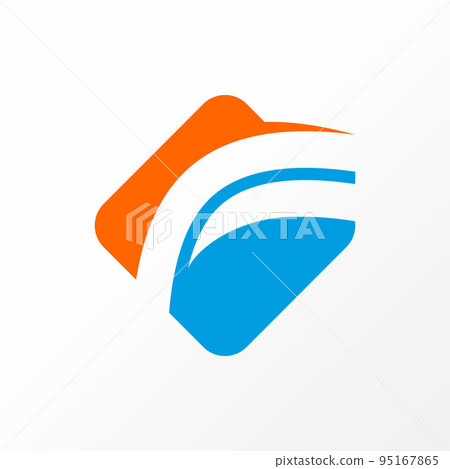 Simple and unique letter or word F font like double road on rectangle image graphic icon logo design abstract concept vector stock. Can be used as symbol related to typography or sport 95167865