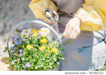 Senior women who do gardening 95168155