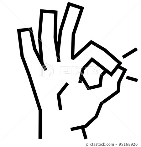 hand sign_strong_white_OK hand sign_strong_white_OK 95168920