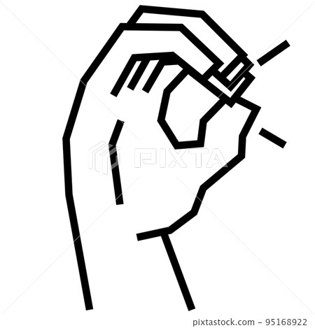 hand sign_strong_white_peephole hand sign_strong_white_peephole 95168922