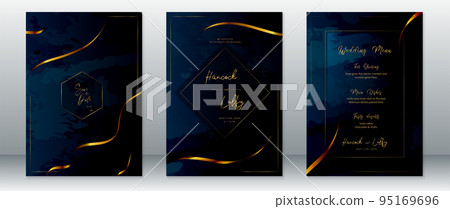 Golden wedding invitation card template luxury design 95169696