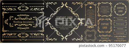 Christmas motif frame design set. Gorgeous and elegant design material 95170077