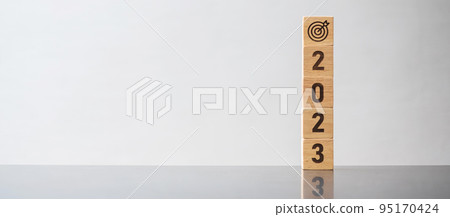 2023 block with dartboard sign. Business Goal, Target, Resolution, strategy, plan, Action motivation, mission, thinking, and New Year start concepts 2023 block with dartboard sign. Business Goal, Target, Resolution, strategy, plan, Action motivation, mission, thinking, and New Year start concepts 95170424