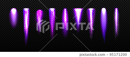 Jetpack light, purple fire flames of space rocket 95171200