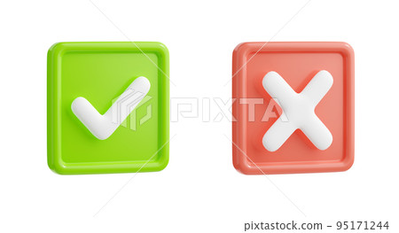 Check marks with tick and cross sign 95171244