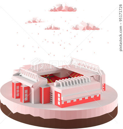 3D illustrator stadium. 3d rendering Low Polygon Geometry. Lowpoly Minimal Style Art. 95171726