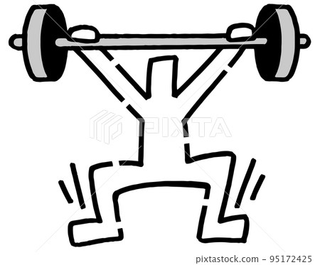 手繪火柴人舉重 95172425