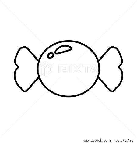 Candy in a wrapper lollipop icon line style isolated vector 95172783