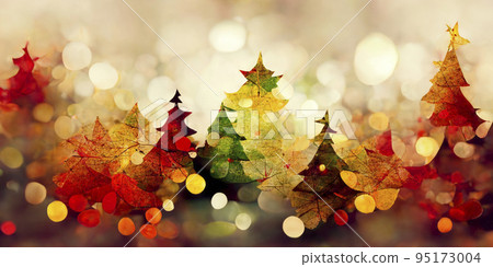 Illustration background material like a photograph with a Christmas tree motif 95173004