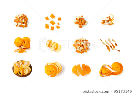 Dry Orange Peel or Zest Isolated on White Background Dry Orange Peel or Zest Isolated on White Background 95173149