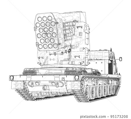 Military track missle system. Vector Military track missle system. Vector 95173208